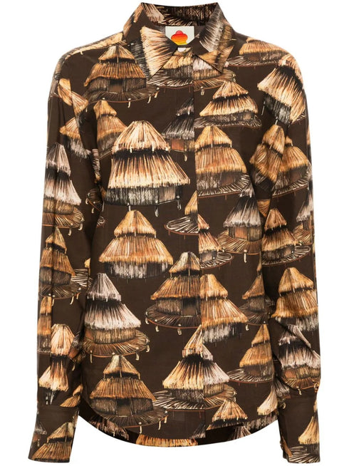 BROWN SHUHU SHIRT LONG SLEEVES